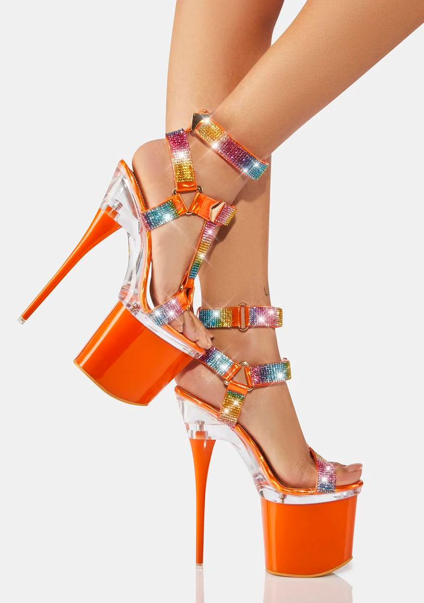 Orange Bianco Rio Platform Heels