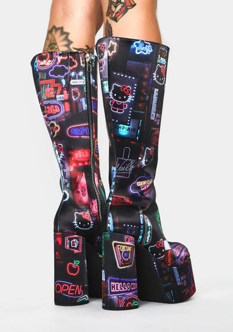 Pixel City Platform Boots