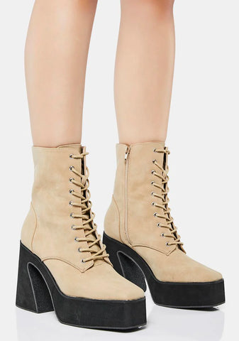 Natural Unfazed Babe Platform Boots