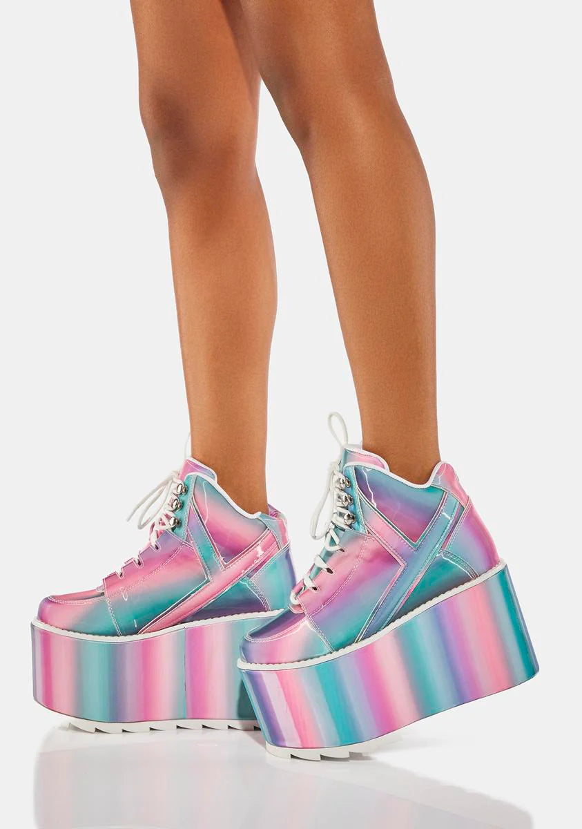 Qozmo Prizmatic Pastel Platform Sneakers