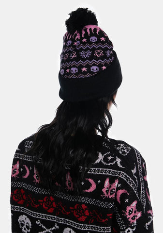 Pentagram Pom Pom Beanie