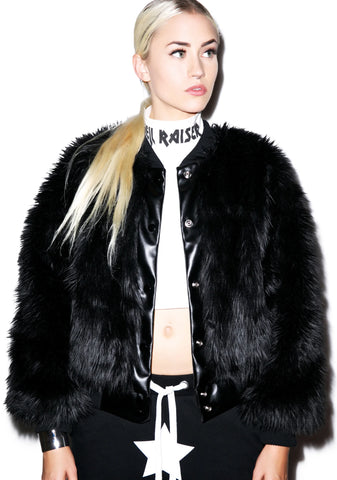 Sharon Faux Fur Bomber Jacket