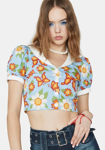 Just Add Sunshine Crop Shirt
