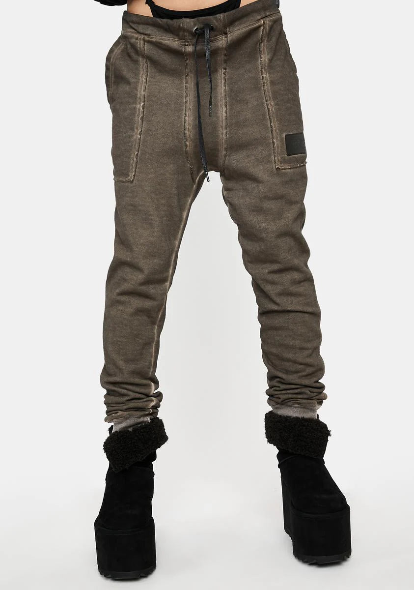 Atmosphere Unisex Washed Brown Joggers