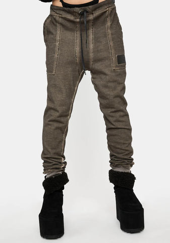 Atmosphere Unisex Washed Brown Joggers