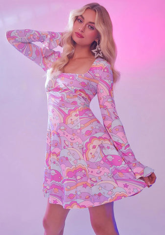 Groovy Galaxy Long Sleeve Dress