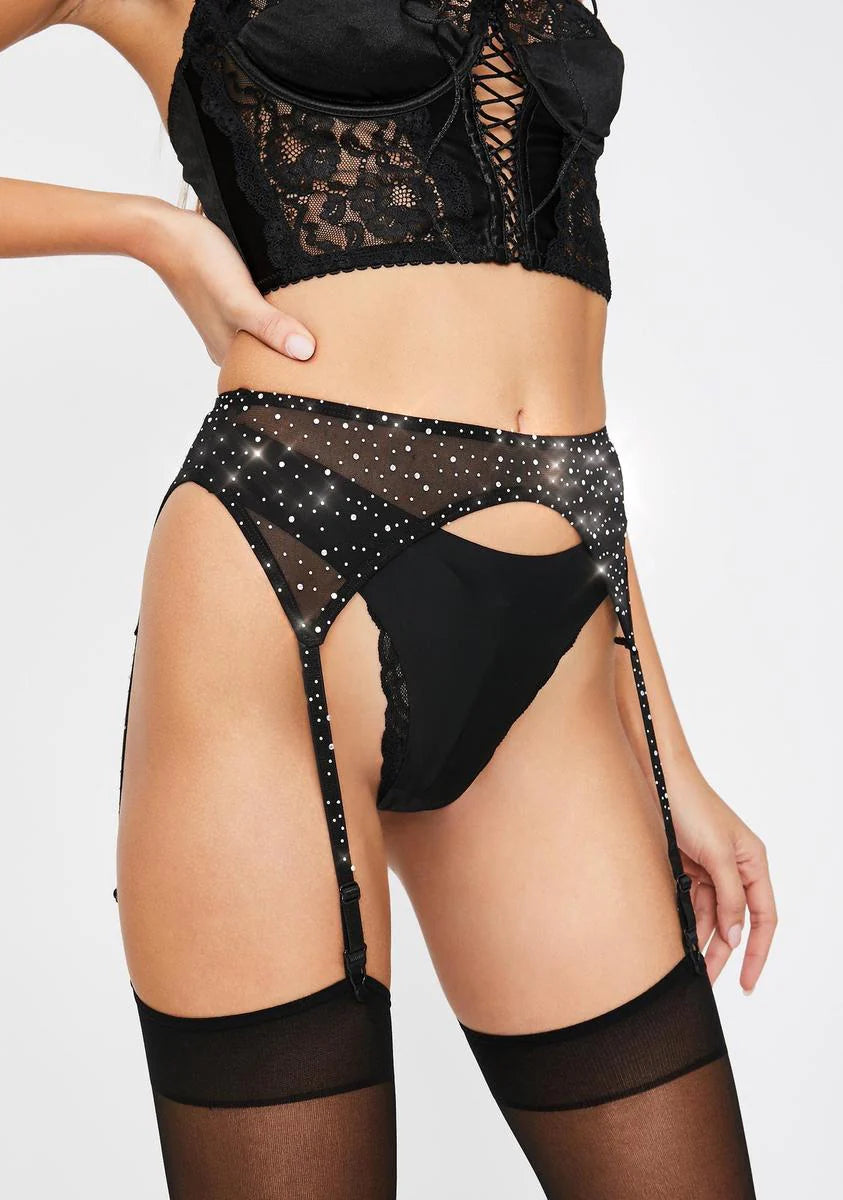 Love Songs Rhinestone Garter Belt
