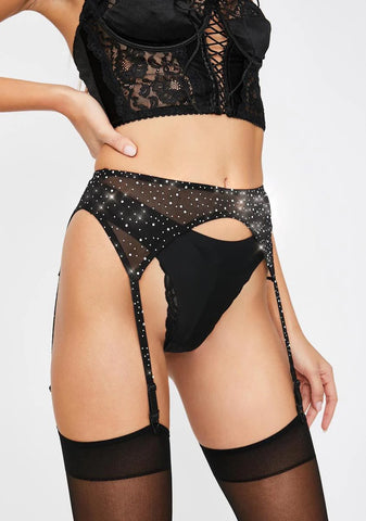 Love Songs Rhinestone Garter Belt