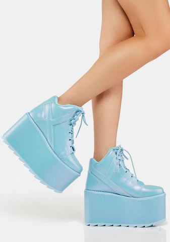 Pearl Blue Qozmo Platform Sneakers
