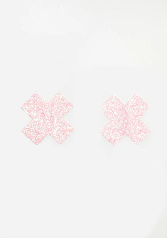 Pink Super Sparkle Cross Pasties