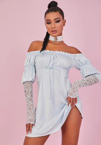 Secret Rendezvous Satin Mini Dress