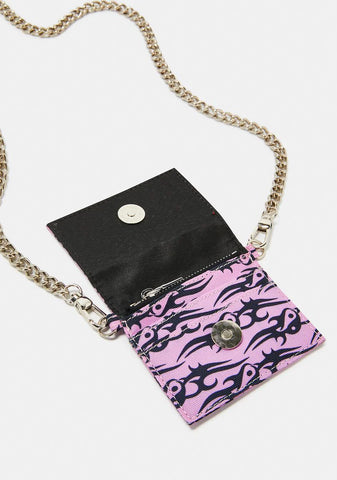 Hot Pink Tattoo Love Card Holder Bag