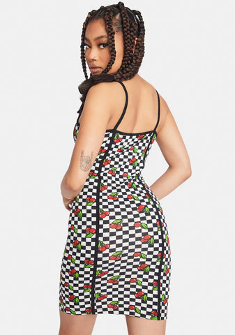 Cherry Checkerboard Dress