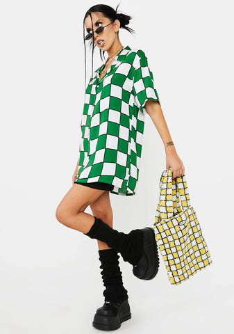 Groovy Tile Sherpa Tote Bag