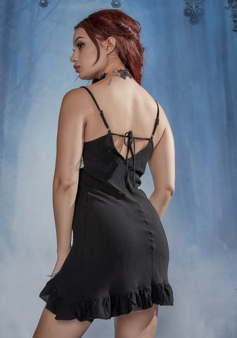 Size Of The Moon Lace Trim Mini Dress