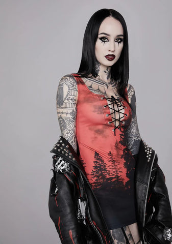 Nature's Terror Lace-Up Dress