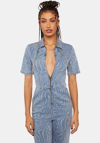 Denim Swirl Jumpsuit