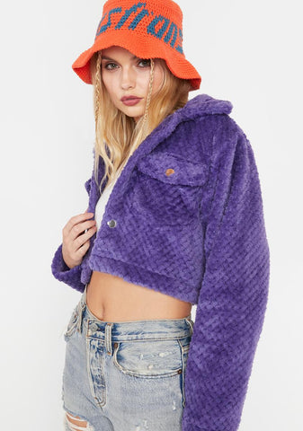 Hope Is Enough Fuzzy Crop Jacket