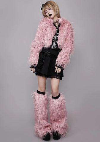 Nocturnal Critter Faux Fur Leg Warmers