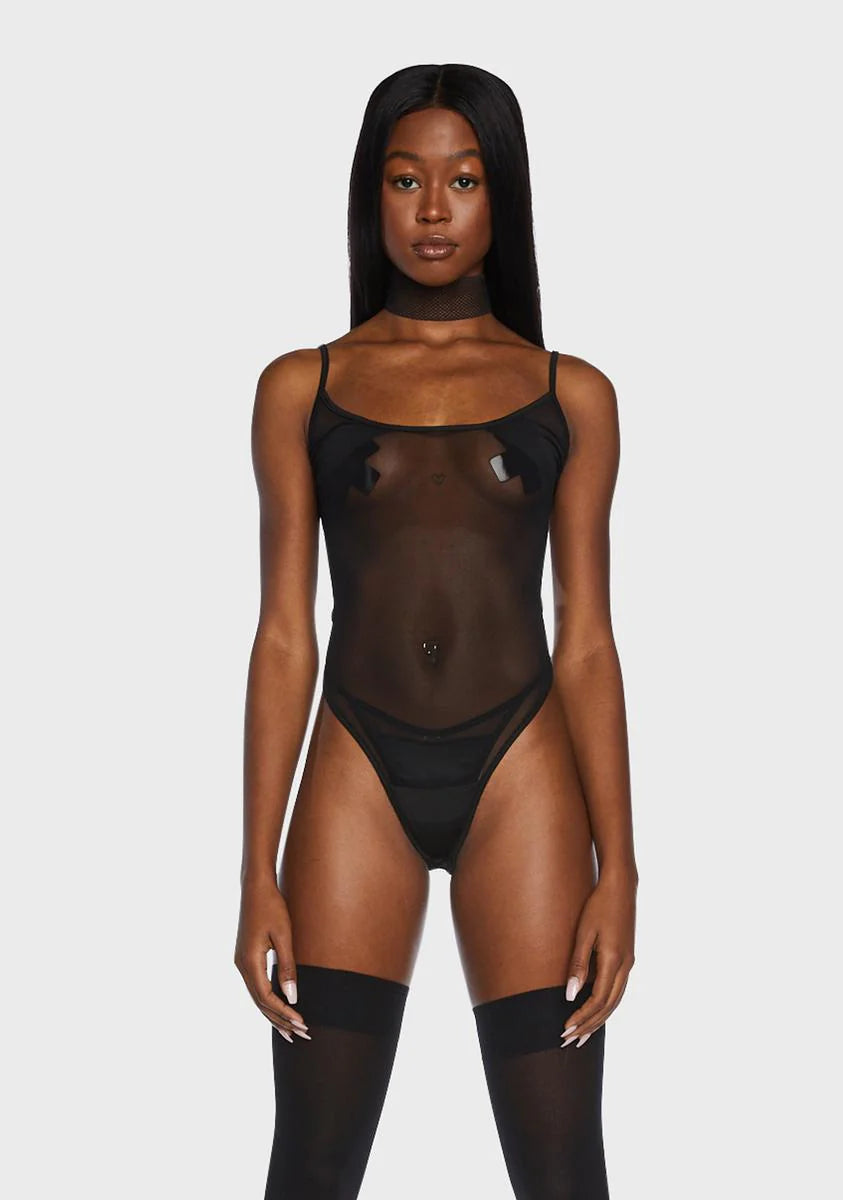 Not Worried Mesh Bodysuit