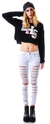 Cat Fight Pants - White