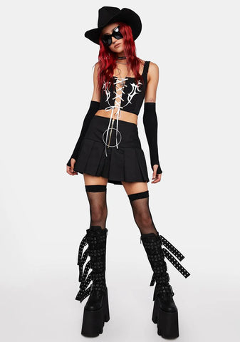 Angel Pleated Mini Skirt