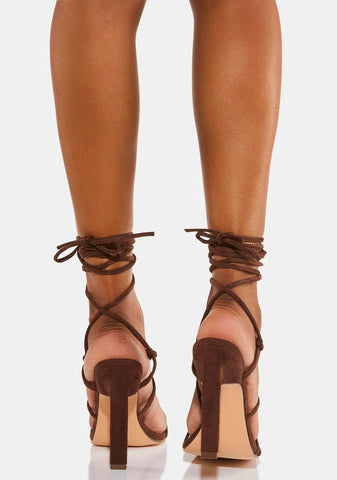 Mocha Looking For Trouble Strappy Heels