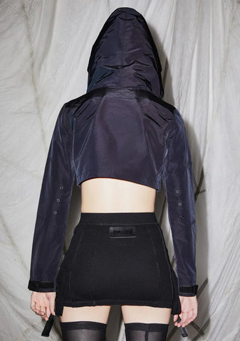 Reverb Cropped Windbreaker Hoodie