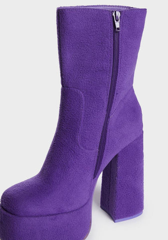 x Teletubbies Purple Platform Boots