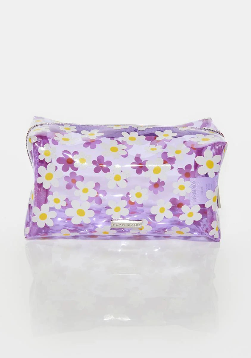 Lilac Daisy Makeup Bag