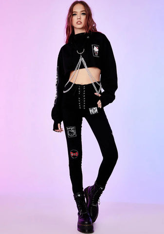 Playtime Anarchy Cropped Hoodie