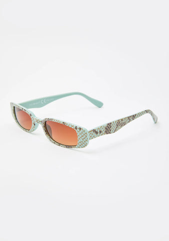 Mint Toxic Vibes Snakeskin Sunglasses