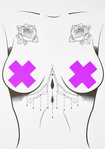 Neon Purple Cross Pasties