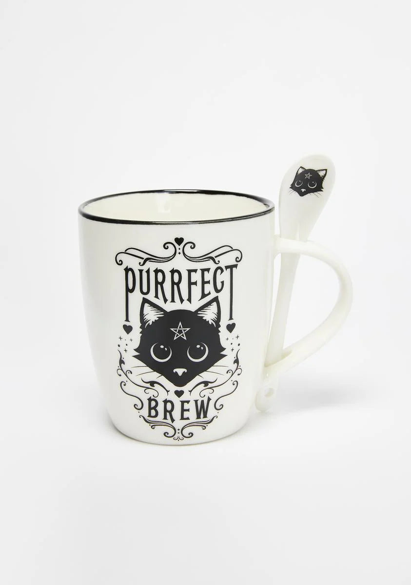 Purrfect Brew Mug And Spoon Set