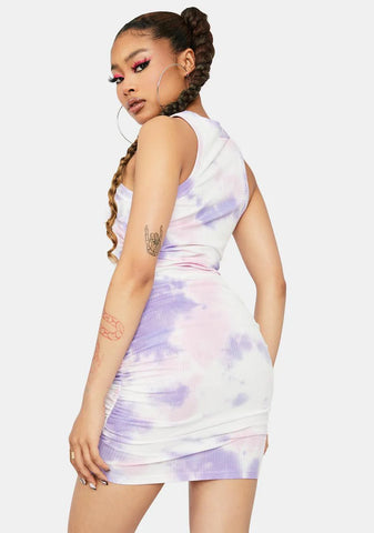 Magic Decision Made High Neck Tie Dye Mini Dress
