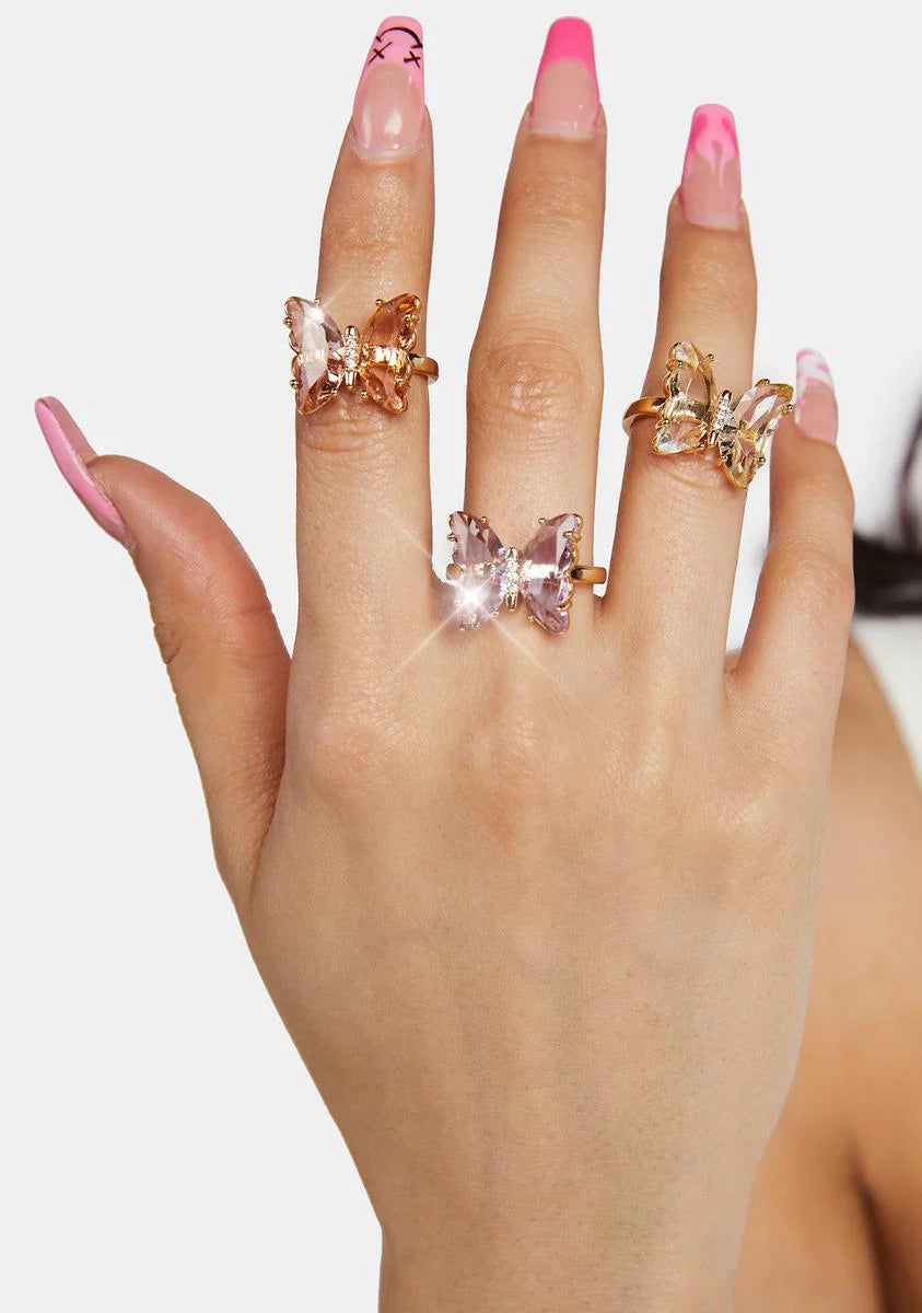 Spring Flutters Ring Set