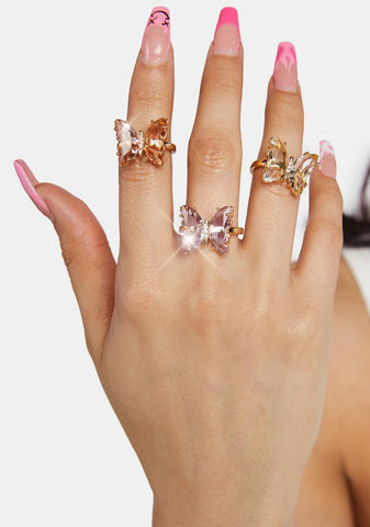 Spring Flutters Ring Set
