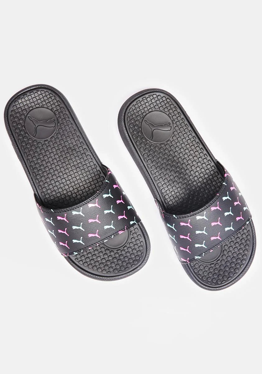 Black Cool Cat Bold Slide Sandals