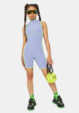 Plum Keeps Me Going Mock Neck Romper