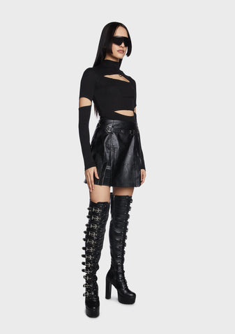 Plaid Splicing Skirt