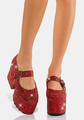Flamboyant Platform Mary Janes