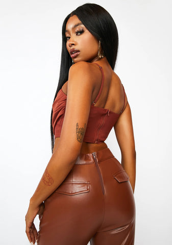 Take My Picture Ruched Corset Top