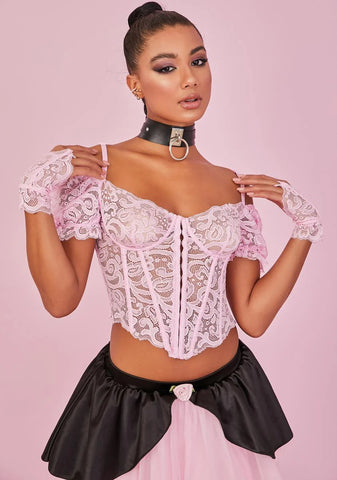 Yours Truly Lace Corset & Gloves