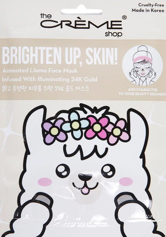 Brighten Up, Skin! Animated Llama Face Mask