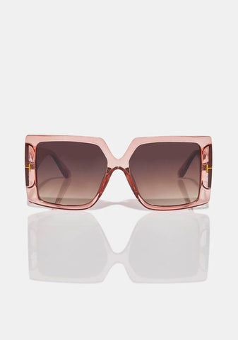 Rose Glam Getter Oversized Square Sunglasses
