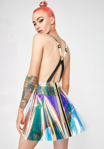Space Gurl Hologram Overall Dress