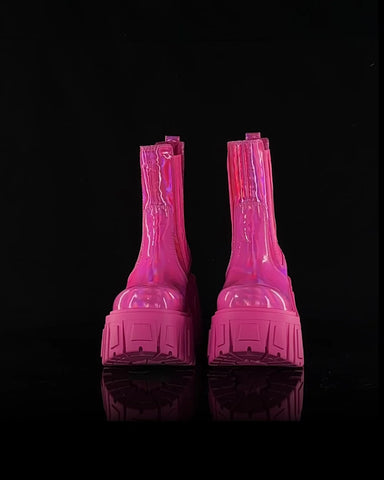 Rebel Core Chelsea Ankle Boots - Pink