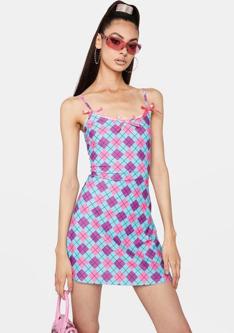 Rule The School Argyle Mini Dress