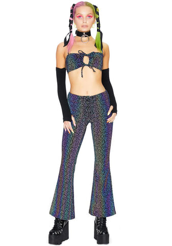 Space Invader Reflective Bra Top