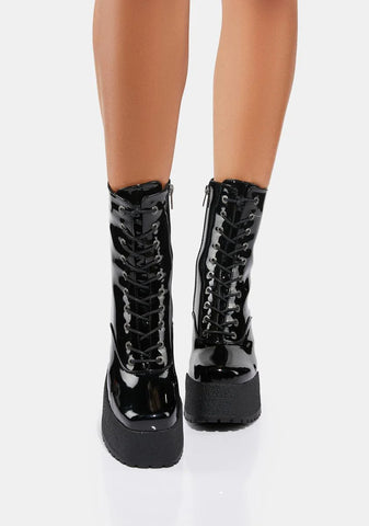 Patent Aura Platform Boots